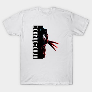 Japanese Samurai warrior cyberpunk black style design T-Shirt